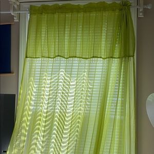 Full length green window curtains